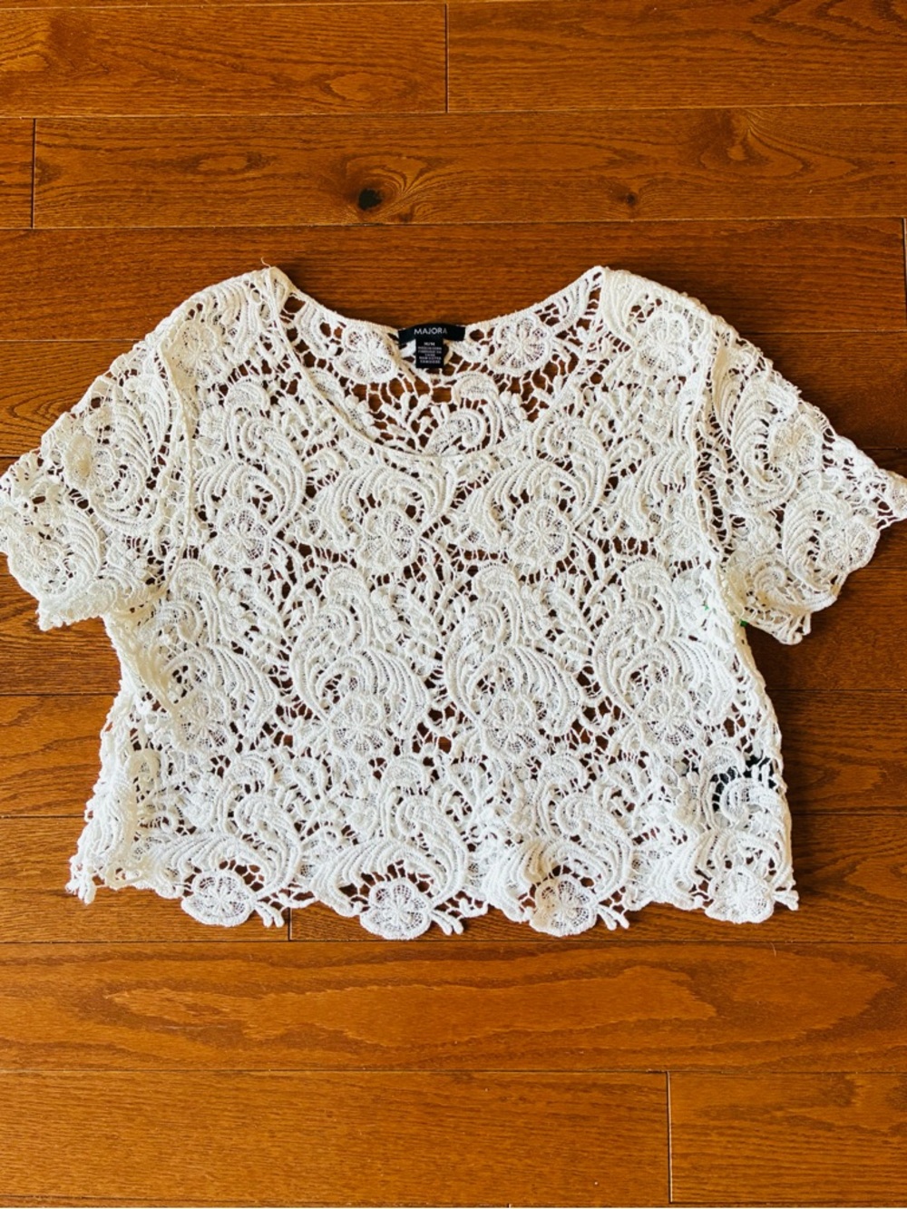 Majora White Crochet Lace Boho Crop Top